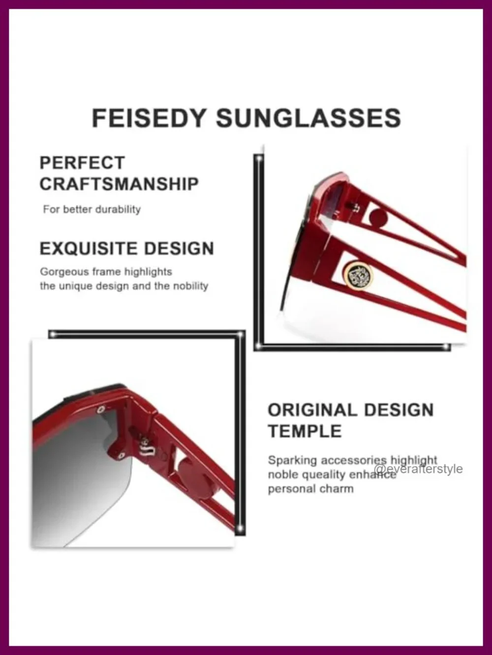 Oversized Square Shield Sunglasses UV400 for Women Men